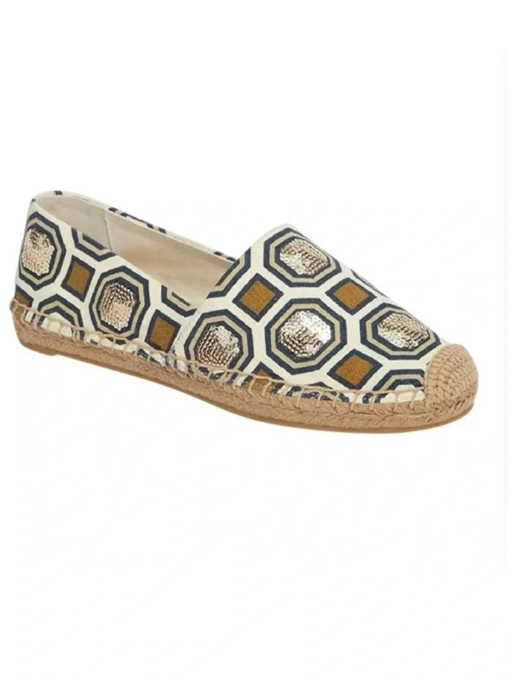 Tory Burch Cecily Sequin Embellished Canvas Espadrilles